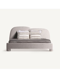 Cama Alevia Contemporánea en Poliéster Beige Jaspeado y...