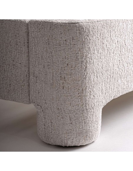 Cama Alevia Contemporánea en Poliéster Beige Jaspeado y Madera de Fresno – Vical Home