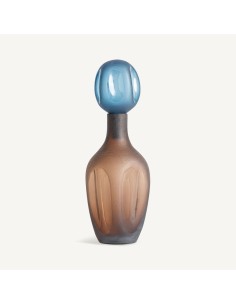 Jarrón Mei Estrecho de Vidrio Marrón y Azul – Vical Home