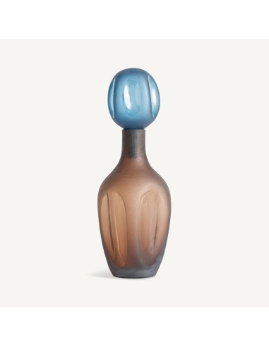 Jarrón Mei Estrecho de Vidrio Marrón y Azul – Vical Home