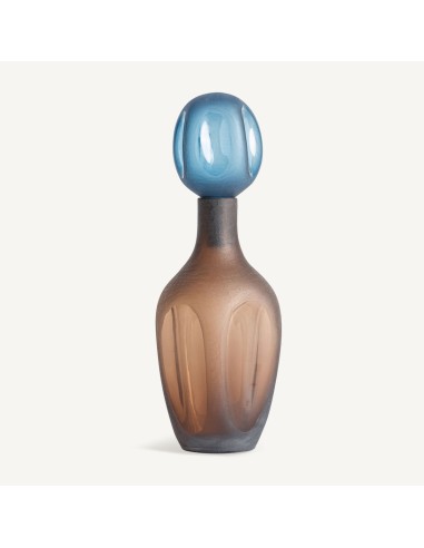 Jarrón Mei Alto de Vidrio Marrón y Azul – Vical Home