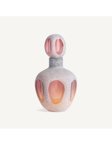 Jarrón Yaeko de Vidrio Rosa y Ámbar – Vical Home