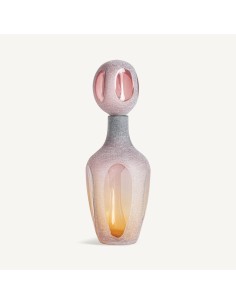 Jarrón Yaeko Alto de Vidrio Rosa y Ámbar – Vical Home