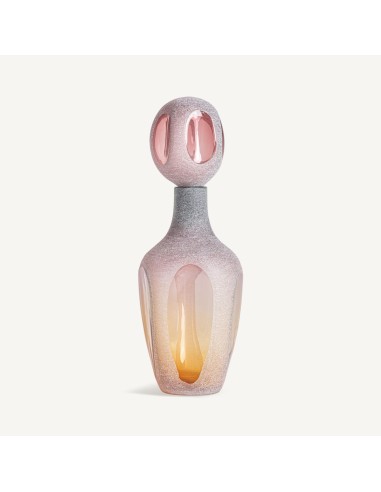 Jarrón Yaeko Alto de Vidrio Rosa y Ámbar – Vical Home