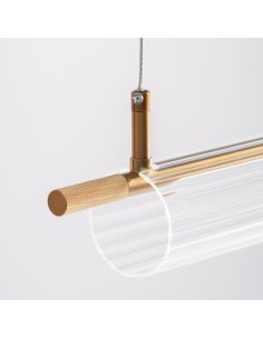 Lámpara Colgante de Cristal Ahumado y Aluminio Bronce –... 2