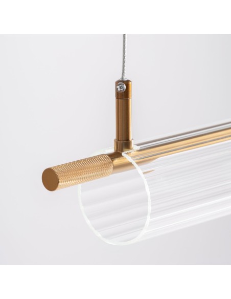 Lámpara Colgante de Cristal Ahumado y Aluminio Bronce – 111 cm Vical Home