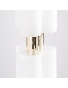 Lámpara Colgante de Cristal Blanco y Acero Dorado – 73 cm... 2