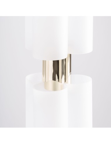 Lámpara Colgante de Cristal Blanco y Acero...