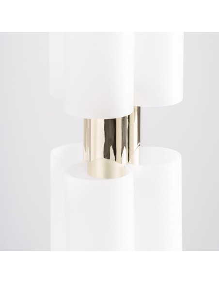 Lámpara Colgante de Cristal Blanco y Acero Dorado – 73 cm Vical Home