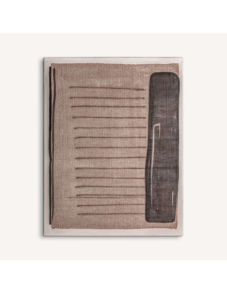 Lienzo Marcelo Vical Home – Arte mural morado y madera tropical con acabado artesanal