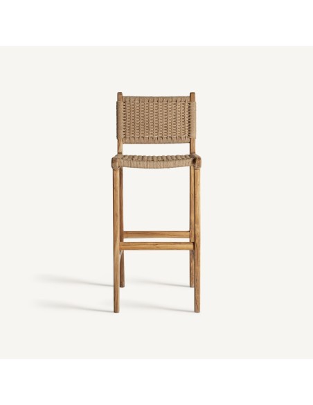 Taburete Vaduz VICAL Home – Madera de teka y fibra natural con diseño funcional