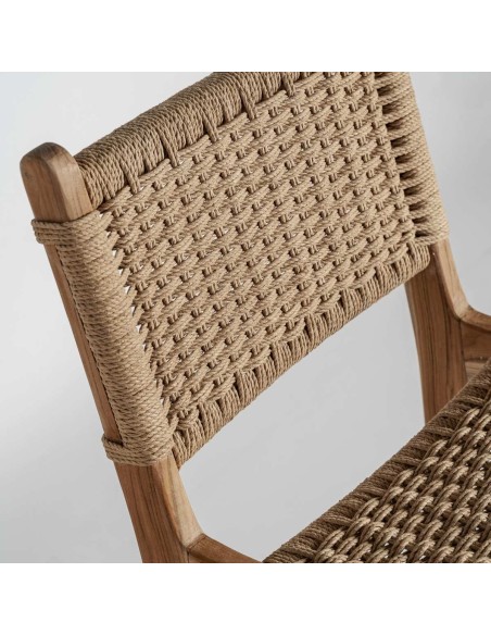 Taburete Vaduz VICAL Home – Madera de teka y fibra natural con diseño funcional