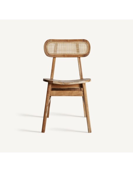 Silla Bludenz VICAL Home – Madera de teka y ratán en diseño natural y atemporal