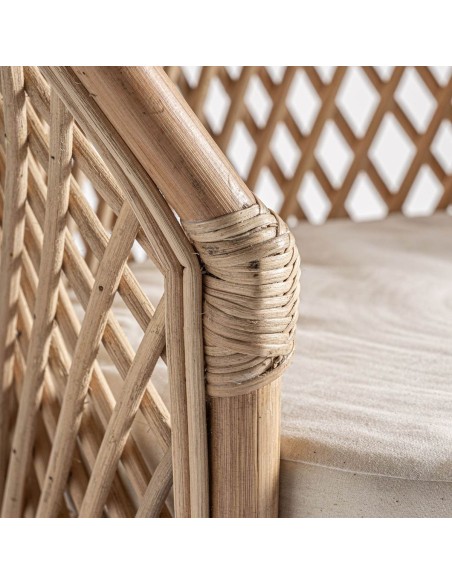 Sillón Peacock VICAL Home – Ratán marrón claro estilo boho icónico