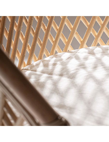 Sillón Peacock VICAL Home – Ratán marrón claro estilo boho icónico