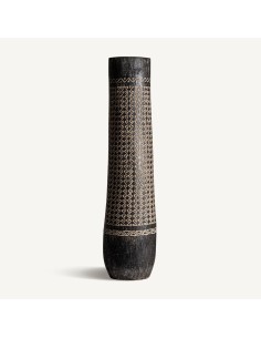 Jarrón Nantua VICAL Home – Madera de palma marrón tallada...