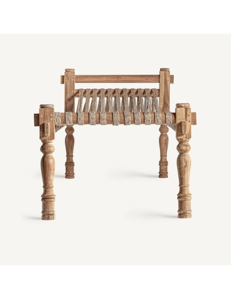 Tumbona BELLEY VICAL Home – Madera de teka y cuerda marrón estilo boho