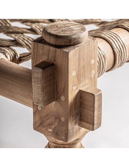 Tumbona BELLEY VICAL Home – Madera de teka y cuerda marrón estilo boho