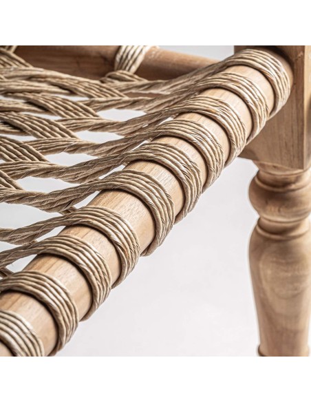 Tumbona BELLEY VICAL Home – Madera de teka y cuerda marrón estilo boho