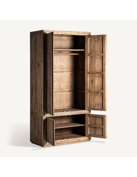 Armario Norvik VICAL Home – Madera de olmo marrón y diseño imponente