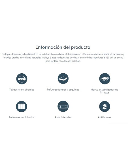 COLCHÓN NATURAL GREEN VARIAS MEDIDAS