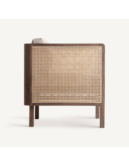 Sillón Vical Home en madera de mango y poliéster topo – 73x73x77 cm