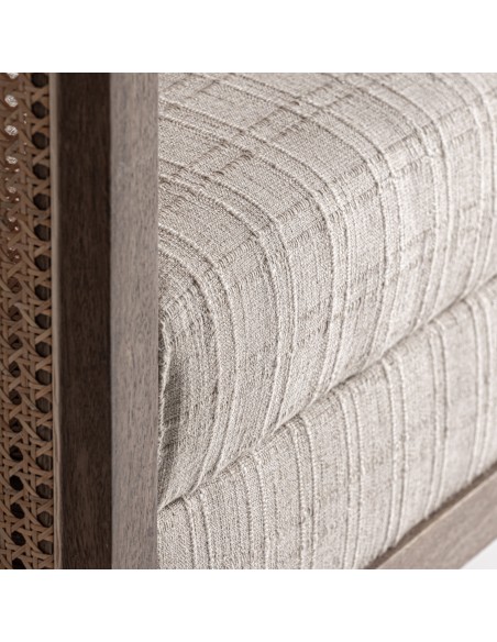 Sillón Vical Home en madera de mango y poliéster topo – 73x73x77 cm