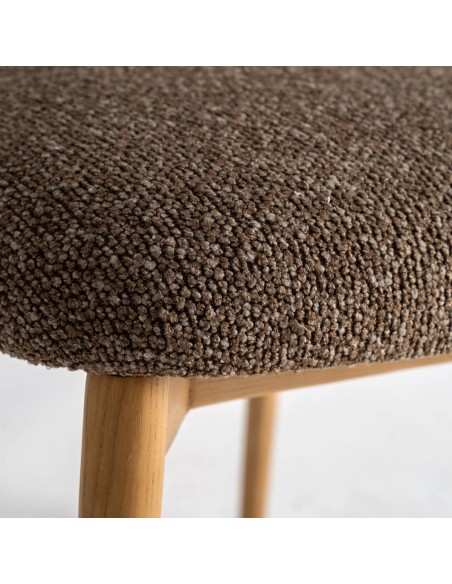 Silla Tapizada Vical Home – Poliéter Topo y Madera de Arce Marrón