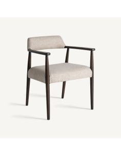 Silla Vical Home – Madera de Fresno Negra y Tapizado Gris