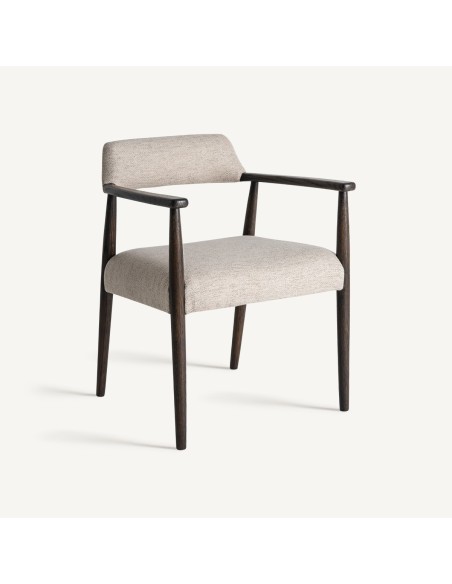 Silla Vical Home – Madera de Fresno Negra y Tapizado Gris