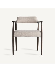 Silla Vical Home – Madera de Fresno Negra y Tapizado Gris 2