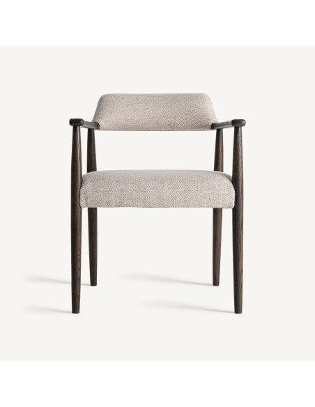 Silla Vical Home – Madera de Fresno Negra y Tapizado Gris