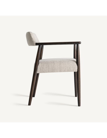Silla Vical Home – Madera de Fresno Negra y Tapizado Gris