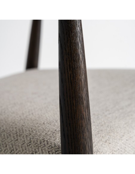 Silla Vical Home – Madera de Fresno Negra y Tapizado Gris