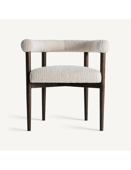 Silla Ancha Vical Home – Madera de Fresno Negra y Tapizado Gris