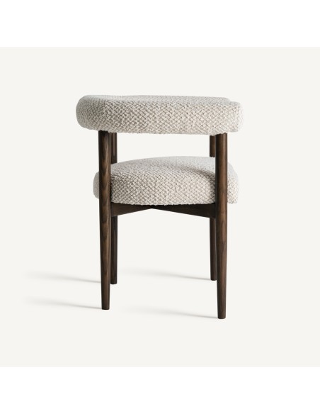 Silla Ancha Vical Home – Madera de Fresno Negra y Tapizado Gris