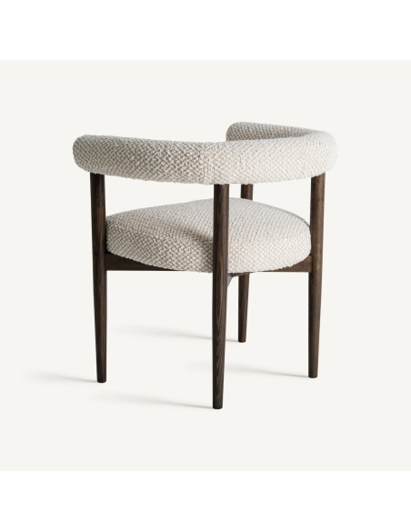 Silla Ancha Vical Home – Madera de Fresno Negra y Tapizado Gris