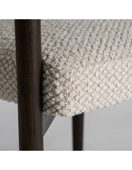 Silla Ancha Vical Home – Madera de Fresno Negra y Tapizado Gris