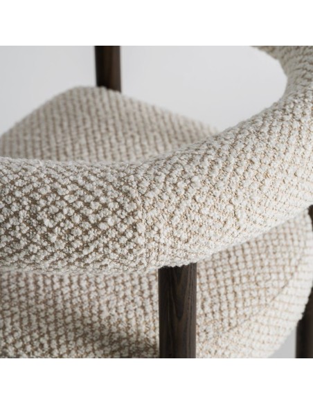 Silla Ancha Vical Home – Madera de Fresno Negra y Tapizado Gris