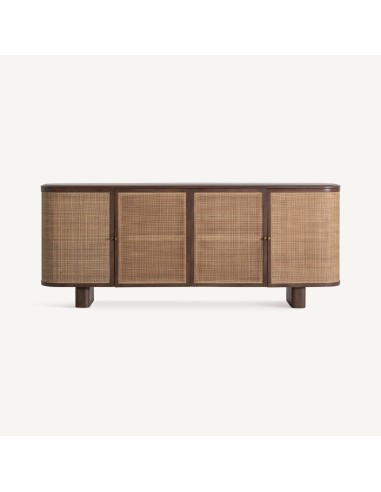 Aparador Vical Home de madera de mango y ratán en color marrón y arena – 210x40x85 cm