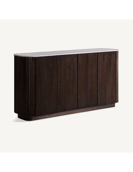 Aparador Vical Home de madera de mango y mármol blanco – 200x45x96 cm