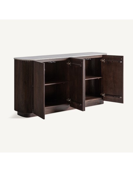 Aparador Vical Home de madera de mango y mármol blanco – 200x45x96 cm