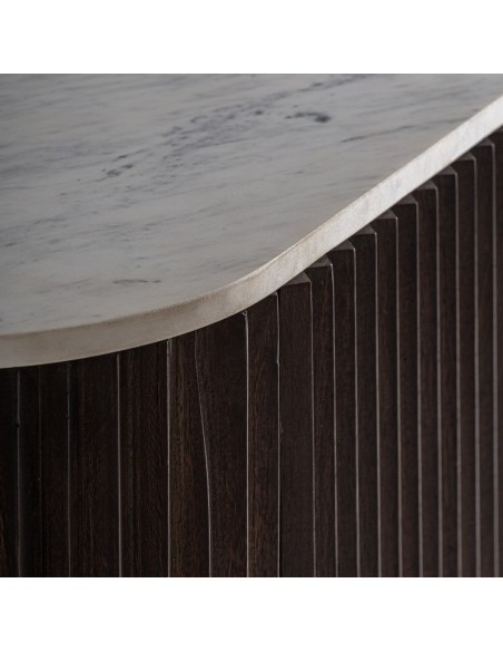 Aparador Vical Home de madera de mango y mármol blanco – 200x45x96 cm