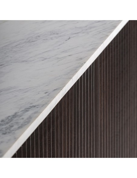 Aparador Vical Home de madera de mango y mármol blanco – 200x45x96 cm