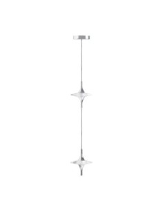 Lámpara Colgante de Cristal Transparente y Acero Plata –... 2