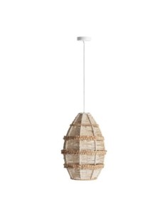 Lámpara de Colgar Shanea Boho en Yute Beige y Blanco Roto... 2