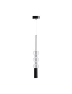 Lámpara de Colgar en Cristal Transparente y Acero Negro –... 2