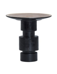 Mesa auxiliar sauris Redonda de Madera Tropical Negra –...
