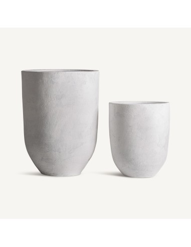 Tinaja decorativa j/2 en terracota blanco roto...