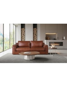 Sofá 3 Plazas de Piel Giner y Colomer | Elegancia y Confort